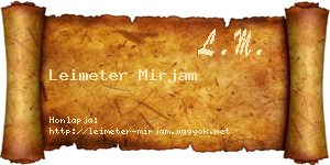 Leimeter Mirjam névjegykártya